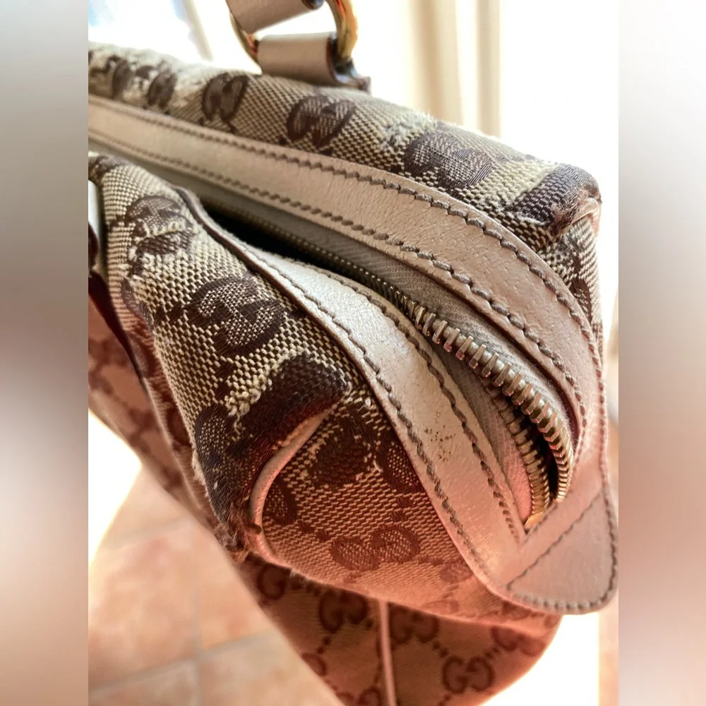 Gucci GG Charmy Boston Bag with dust bag Monogram Canvas leather trim Handbag - Picture 16 of 17